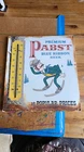 Pabst Blue Ribbon Vintage Tin Thermometer Sign Skiing Skier Breweriana