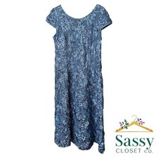 ALEX EVENINGS Tea-Length Rosette Lace Dress Sz 12 – Cocktail Wedding Guest