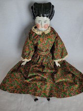 Vintage China head doll with cloth body and handmade outfit