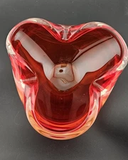 Beautiful Large MCM Murano Sommerso Art Glass Ashtray Candy Dish
