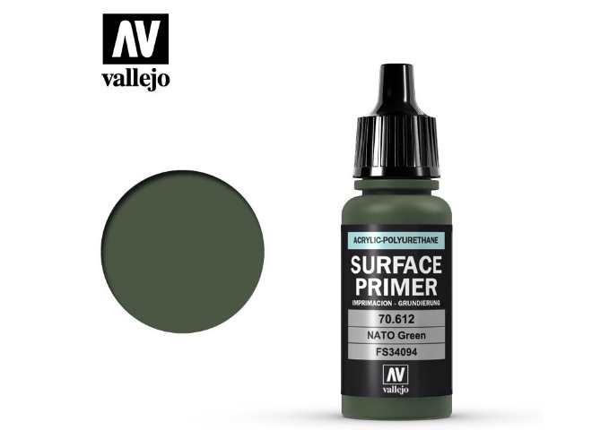 Vallejo VA70612 17ml - Polyurethane Primer - Nato Green FS34094