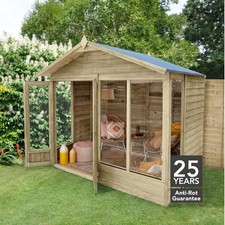 Forest 4LIFE Apex Summerhouse 8x6 Double Door 4 Window Garden Shed