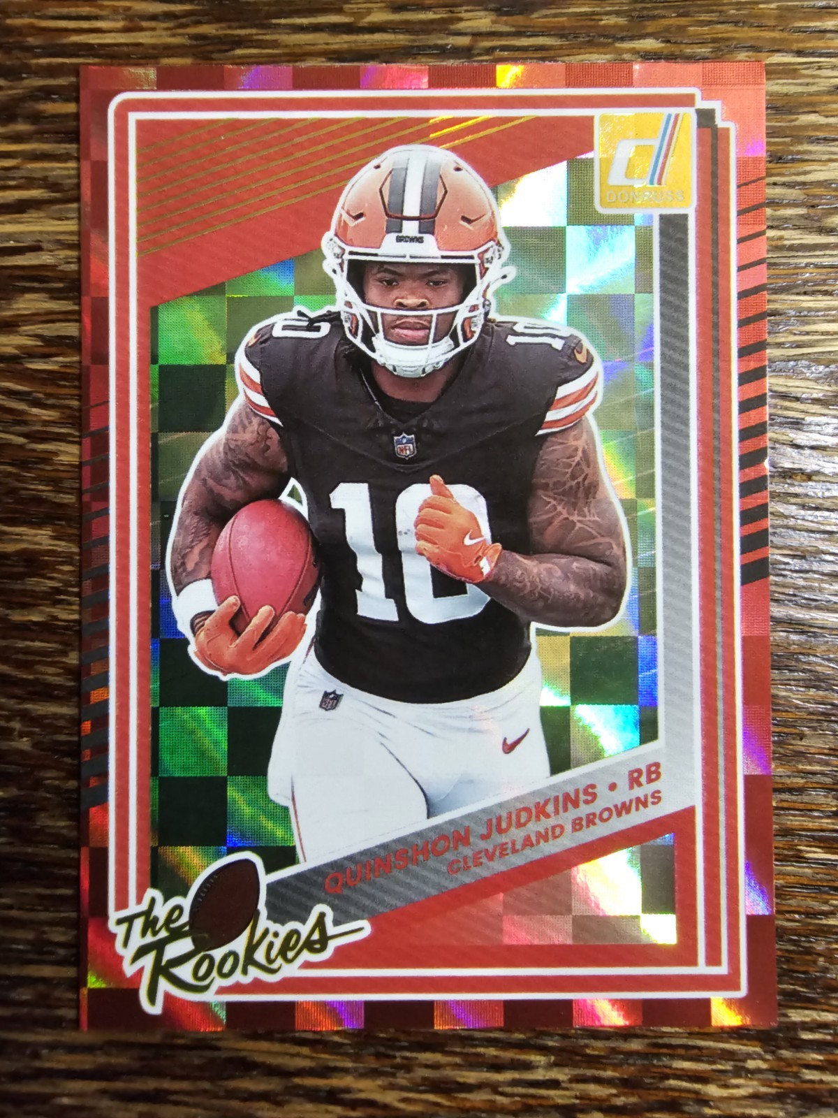 2025 Donruss Quinshon Judkins The Rookies No. 26 Cleveland Browns (RC) - Red
