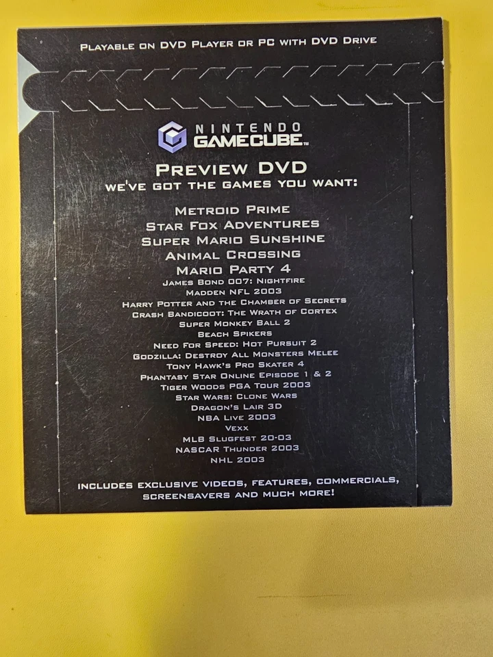 Preview DVD Disc for Nintendo Gamecube: Metroid, Mario, Star Fox 2002 NEW SEALED - Image 2 of 2