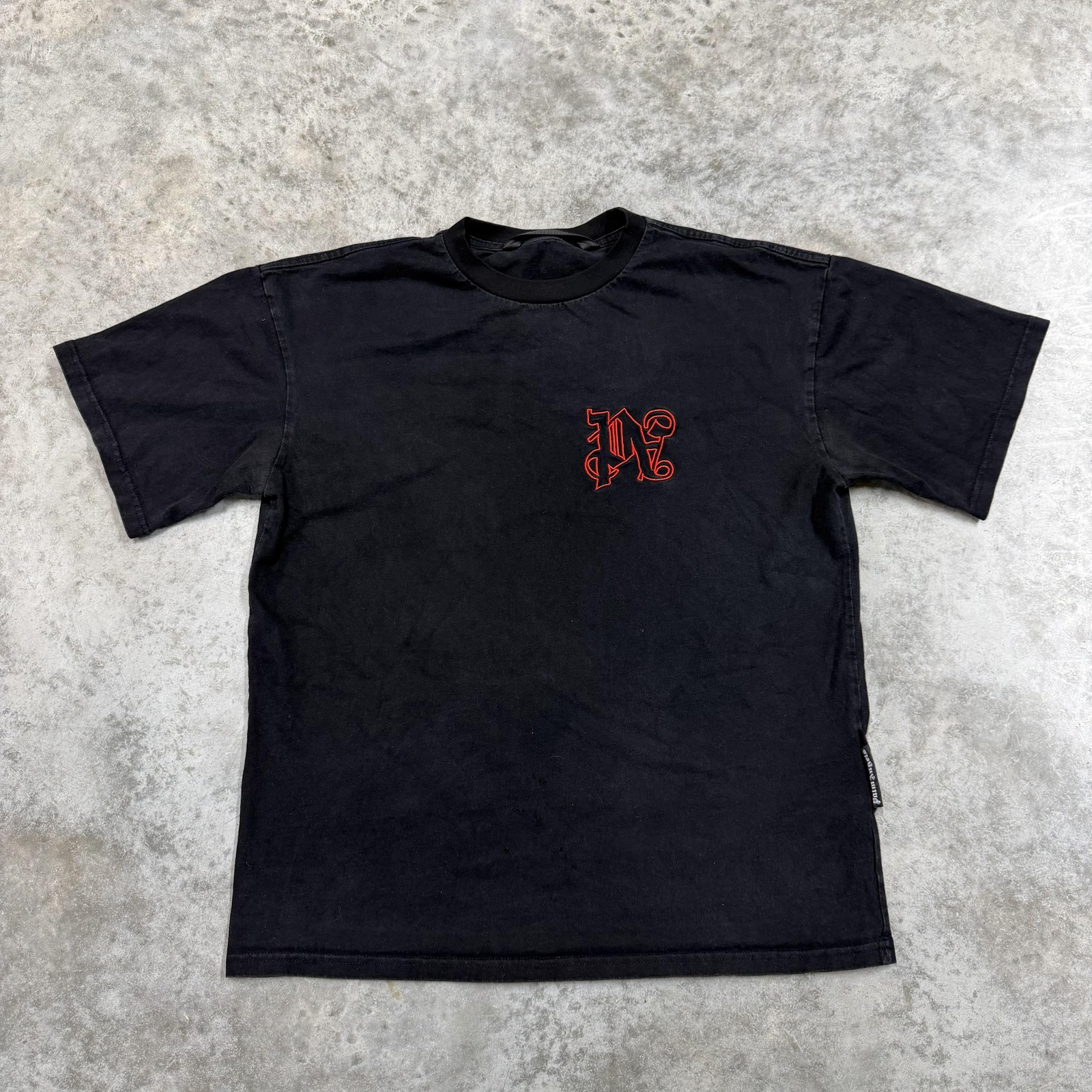 Palm Angels Shirt Mens Large Black Racing Logo Graphic Tee Motorsport Streetwear