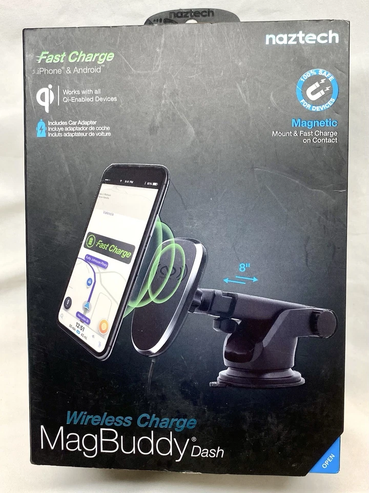 Naztech MagBuddy Dash + Montaje Inalámbrico para Coche - 10W Carga Rápida Qi Magnética - NUEVO Foto 4 de 4