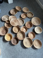 Lot Of 23 Wicker Baskets Boho Home Decor
