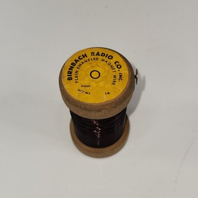 Magnet Wire28 AWG Birnbach Radio Co. Plain Enameled 1/4lb Wood Spool Mostly Full