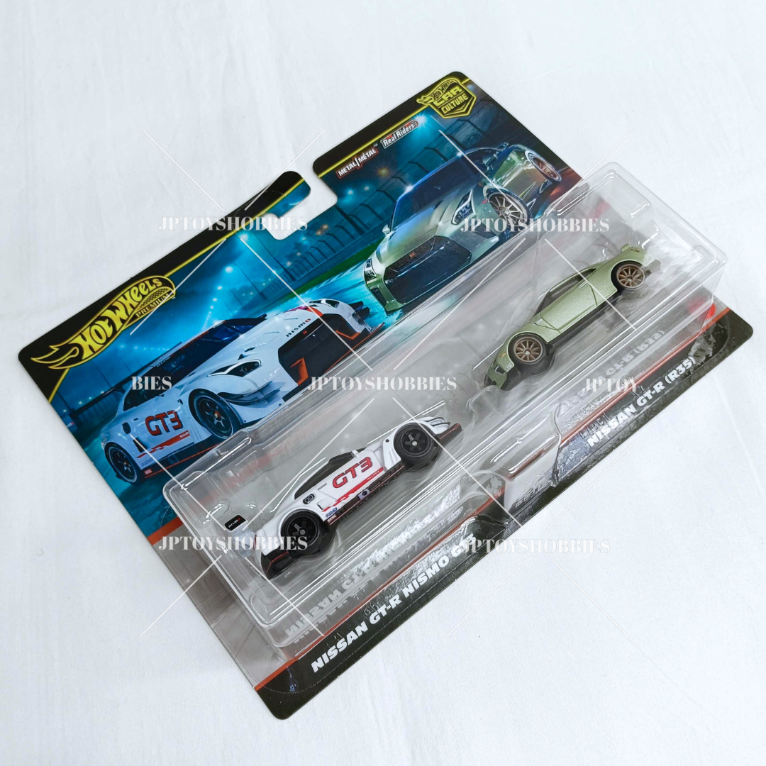 Hot Wheels Twin 2 Pack Nissan GT-R NISMO GT3 Nissan GT-R (R35) set