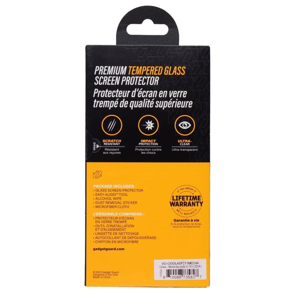 Gadget Guard Tempered Glass Screen Protector for Motorola Moto G 5G (2024) - Image 2 of 2