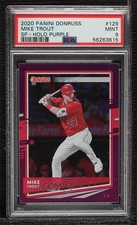 2020 Panini Donruss Back Variation Holo Purple Mike Trout #129 PSA 9 MINT 0w8