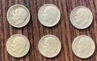 Silver Roosevelt dimes (6), 1946-56