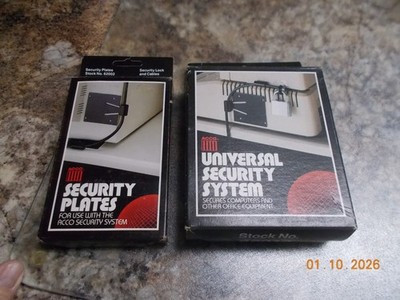 NIB ACCO 62012 Universal Security System + #62002 Extra Plates for Equipment