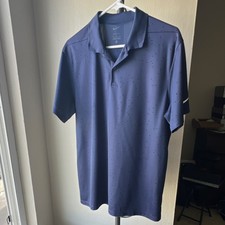 Nike Golf Dri-Fit Men's Pattern Blue Polo Shirt M Short Sleeve Collared