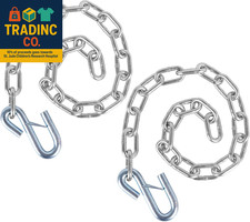 5/16" X 27" Grade 30 Steel Boat Trailer Safety Chain with Spring Clip Hooks 7000