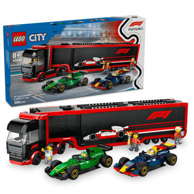 LEGO  City F1  Truck mit RB20 & AMR24 F1  Autos Spielzeug Renntransporter Set 60445