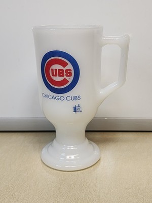 Chicago Cubs Milkglass Pedestal Mug Collectible Item  MLB Baseball