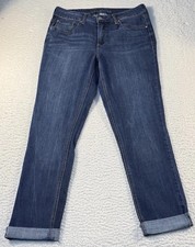 Seven7 Women's Weekend Slim Fit High Rise Medium Wash Cuffed Ankle Jeans Size 8