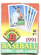1991 BOWMAN Baseball Wax Pack Box 36 Unopened Sealed Packs