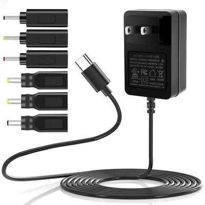 Type C Power Supply 12V 2A 24W Universal AC/DC Adapter 100-240V 50-60HZ Black 