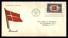 Mayfairstamps US FDC 1943 Flag of Denmark Hand Painted First Day Cover aaz_11915