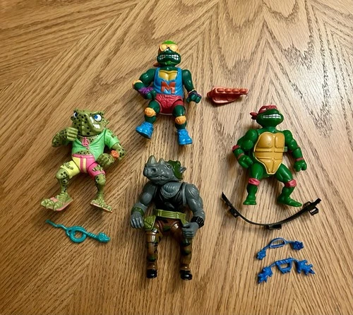 Teenage Mutant Ninja Turtles Vintage Action Figures Lot 1980s 1990s TMNT Set