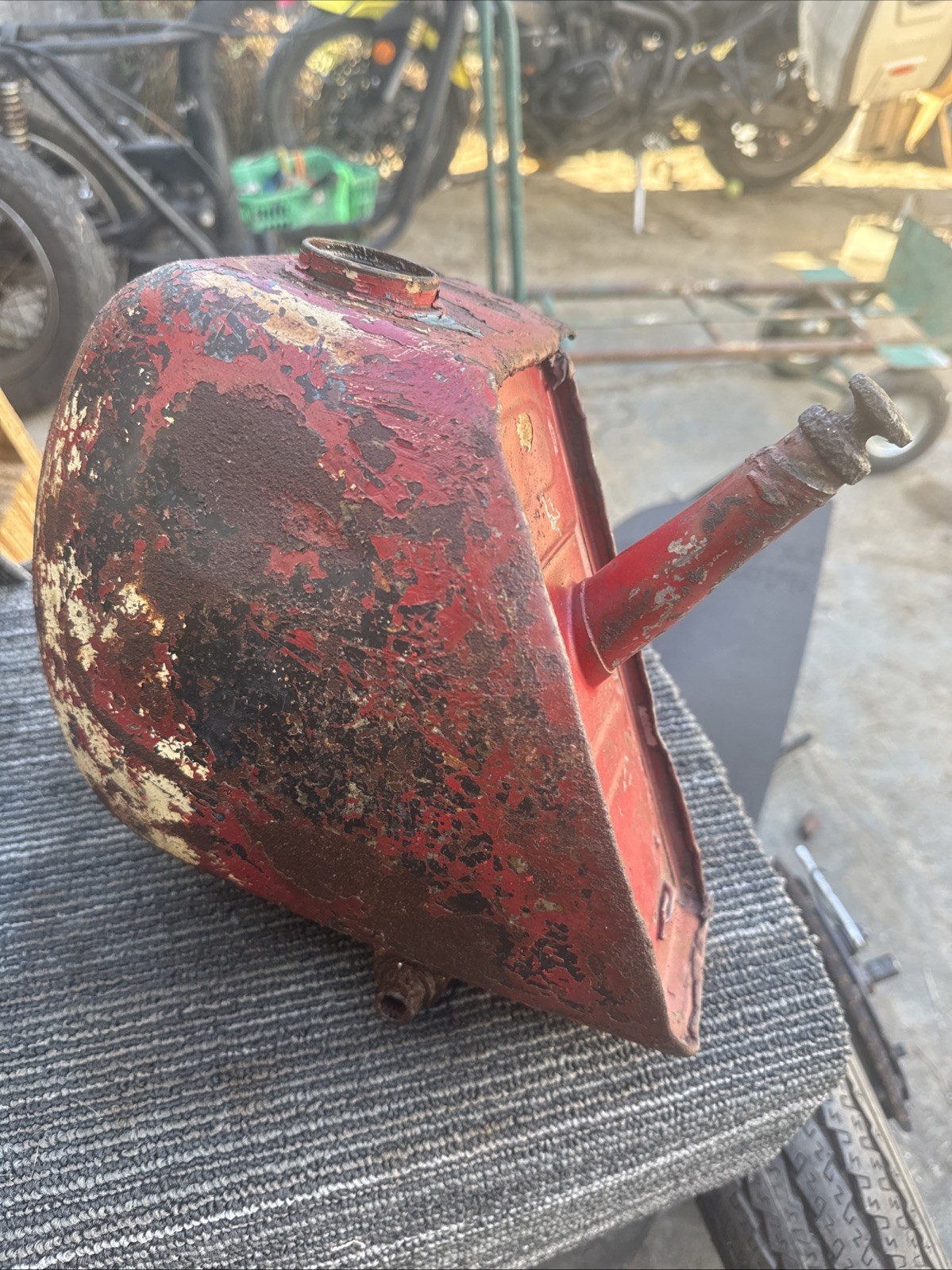 1930s Period Racing Harley Peashooter Model C Cut Down Gas Oil Tank  dl rl vl jd