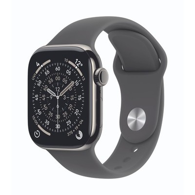 Apple Watch Series 11 Cellular 42mm Natur Titan Gehäuse mit Steingrau Sport Band