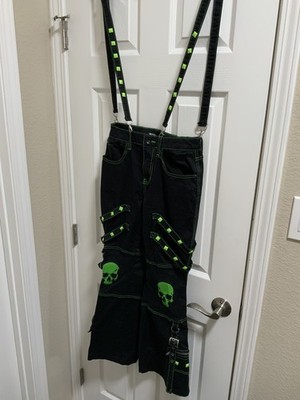 Hot Topic Girls Size 5 Black And Green Skull Pants 