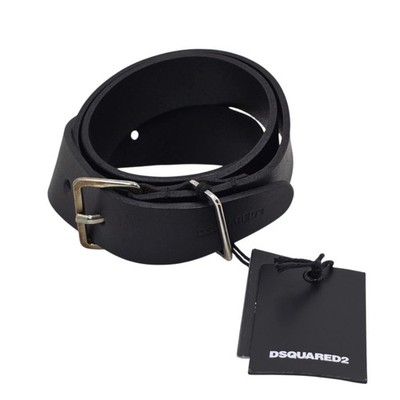 DSQUARED2 schwarzer Leder Hüftgürtel Größe 70 cm / 25'' - 28'' D2 D quadratisch 2