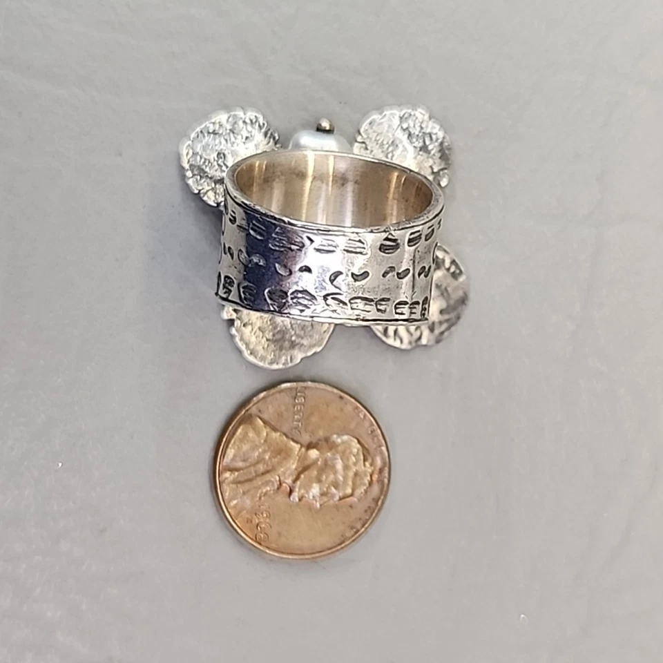 Anillo de plata esterlina Silpada R1902 Étnico Cha Cha Dangles 925 Heavy Wide 8 Foto 3 de 4