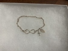 Sterling Silver 925 infinity Charm Bracelet Signed