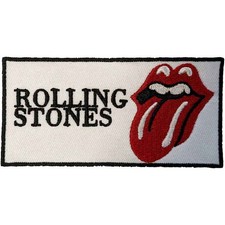 Image of The Rolling Stones Standard Woven Patch: Text Logo OFFICIAL NEW