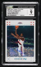2007-08 Topps Chrome White Refractor Rookie 6/10 Greg Oden CGC 9 Mint Auto 05c6
