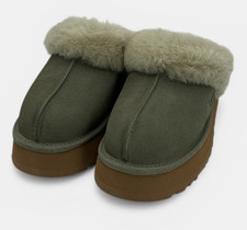 Ugg Disquette Women's Size 6 Moss Green/Muted Grass Platform Slippers NWOB