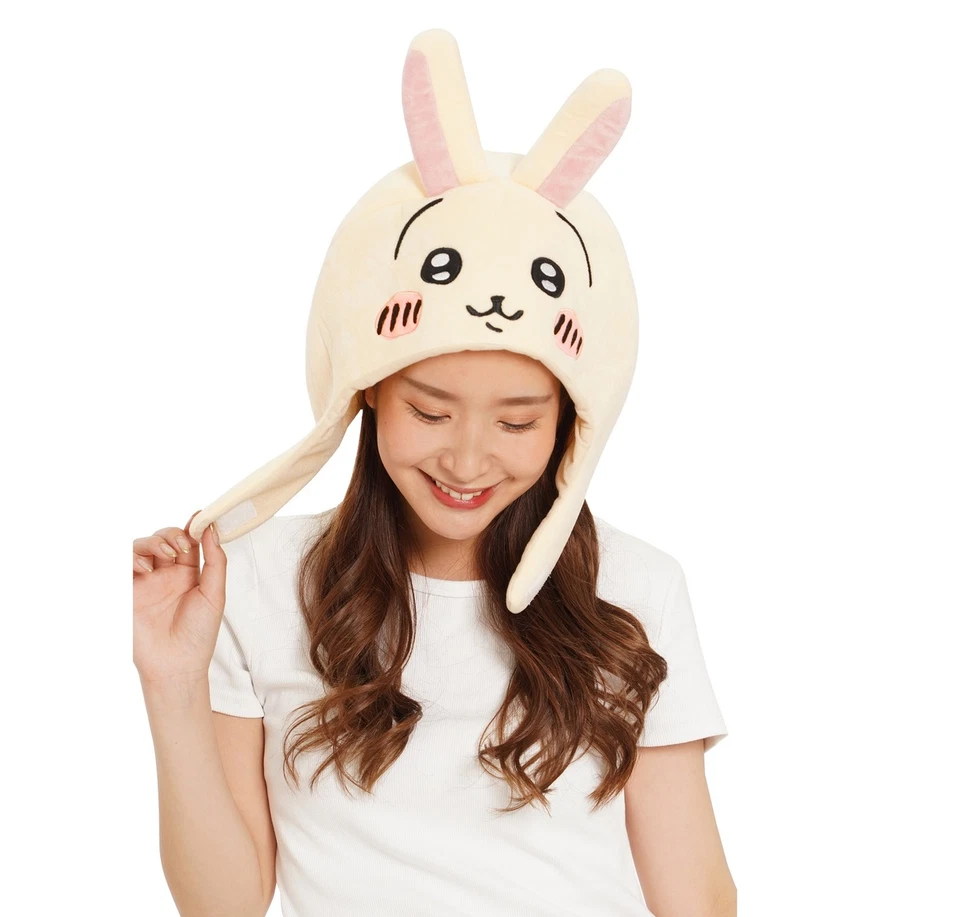 Chapéu personagem de lã Chiikawa SAZAC boné Usagi tamanho adulto ~62 cm novo Japão - Imagem 2 de 3