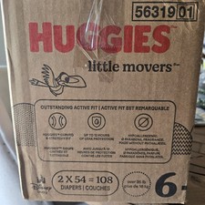 108 CT Case Size 6 Huggies Little Movers Diapers 35 lbs Disney Baby Lion King