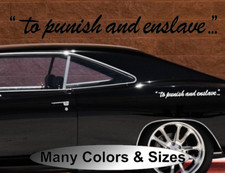 2X "To Punish and Enslave..." Vinyl Decal Sticker TRANSFORMERS DECEPTICONS DOOR