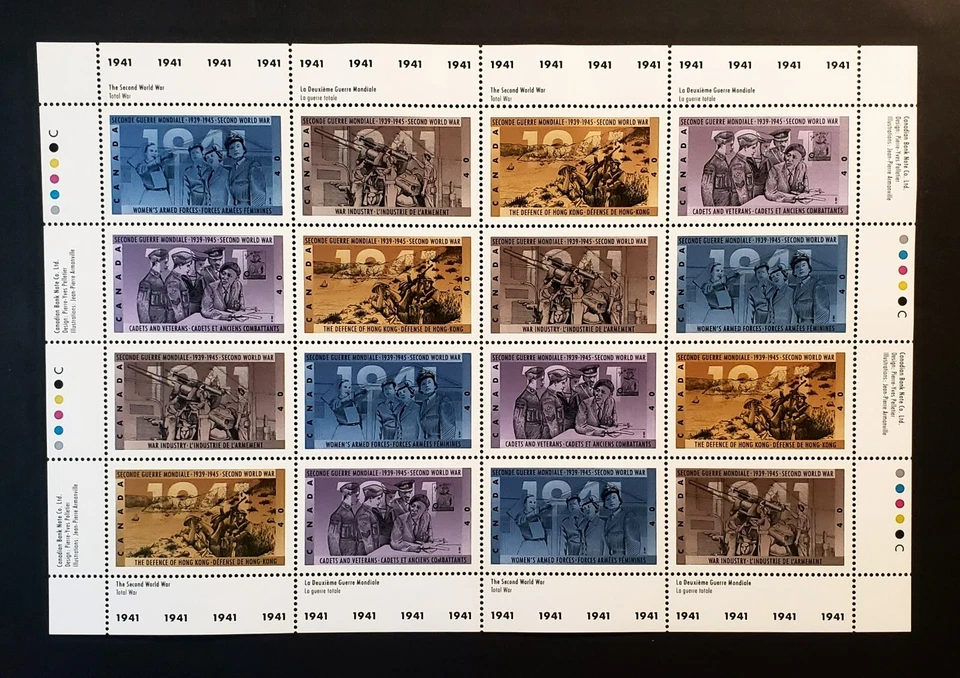 Stamps Canada Mint: World War ll Series: 1940-'45 6 full panes of 16  VF MNH - Image 3 of 4