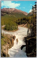 c1965 Sunwapta Falls of Sunwapta River Alberta Canada VINTAGE Postcard 2644