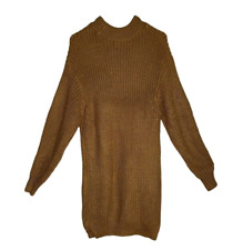 Asos Midi Sweater Dress Brown Mock Neck Long Sleeves Size 2 Boho Grunge New