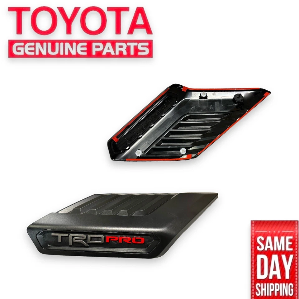 22 - 25 TOYOTA TUNDRA TRD PRO FRONT HOOD SCOOP COVER EMBLEM BADGE SET OEM NEW - Image 4 of 4