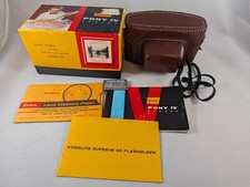 Vintage Kodak Pony IV Camera w/ Leather Case - Not Tested