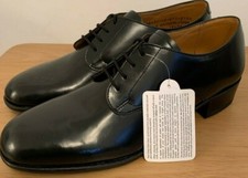 Ladies Female Parade Shoes Gibson Black Leather Low Heel Genuine British Army