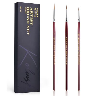 Kolinsky Sable Miniature Paint Brushes Size 00 0 1 for Fine Detailing