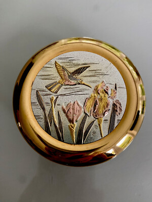 The Art Of Chokin 24k Gold Teller Deckeltopf - Kolibri Design