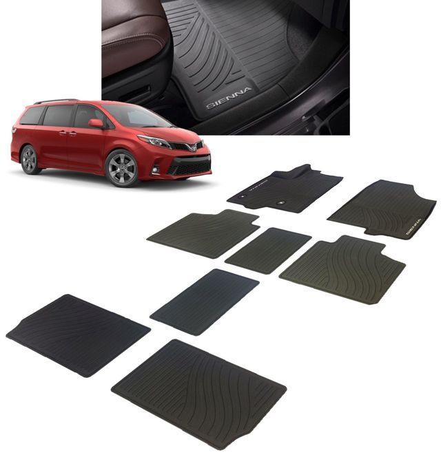 2011-2020 Toyota Sienna 8pc All-Weather Rubber Floor Mats