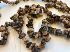 Genuine Leopardskin Jasper Gemstone 3-10mm Chip Beads 33" Strand