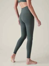 Athleta XS Transcend Stash Tight Leggings, Bali Green Barely-there Yoga FULL LTH