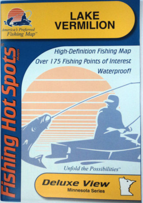 Lake Vermiion Detailed Fishing Map, GPS Points, Waterproof, Depth Contour #L147